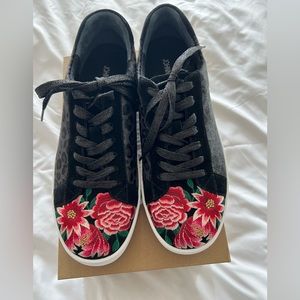 Johnny Was black leopard sneaker size 10